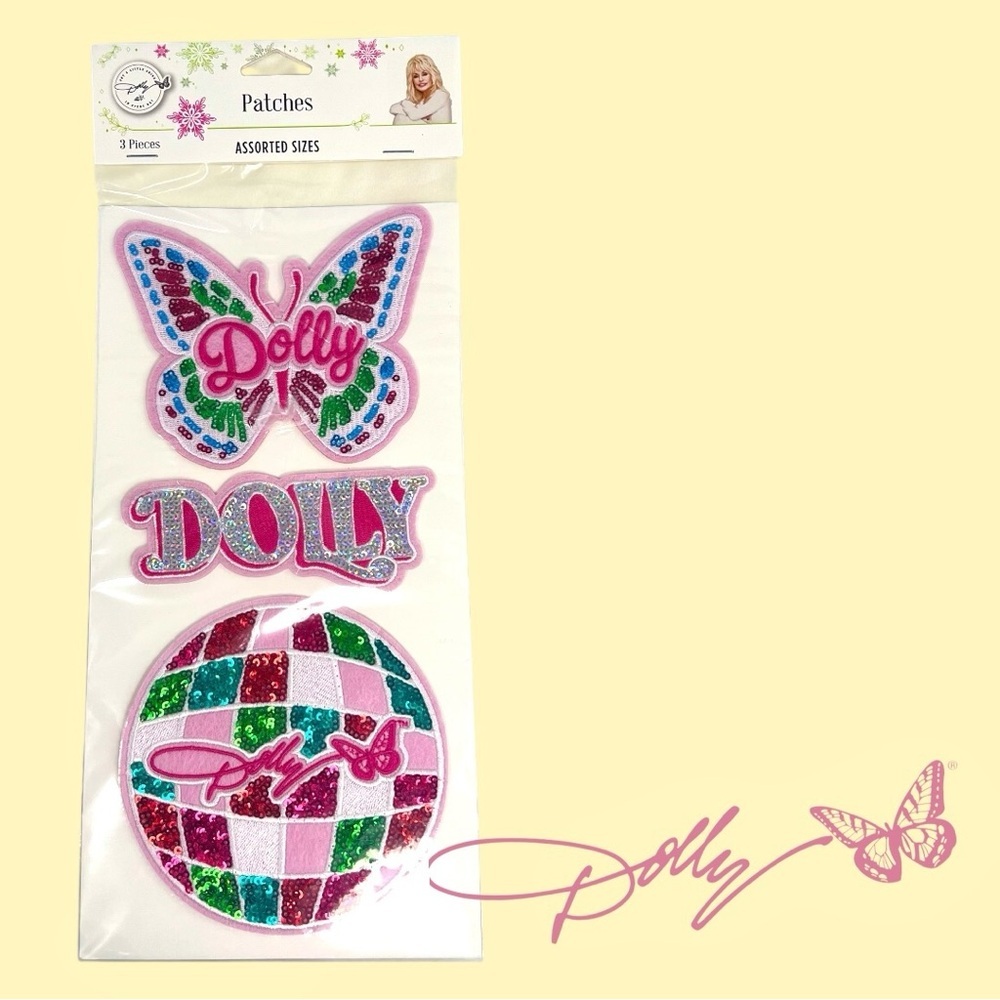 Offical Dolly Parton Set of 3 Large Embroidered & Sequined Patches